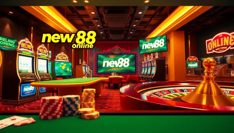 Engage in thrilling gameplay with new88 online, featuring vibrant slot machines and immersive casino tables.